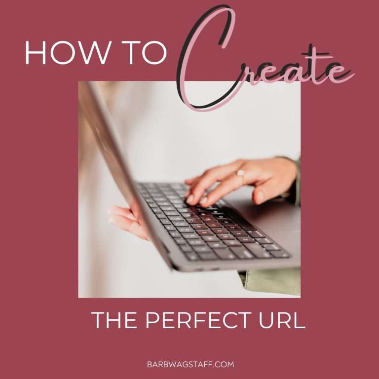 How to create the perfect URL written around an image of a woman's hands on a laptop keyboard